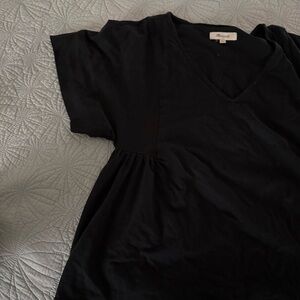 Madewell Black Short Sleeve V-Neck Top